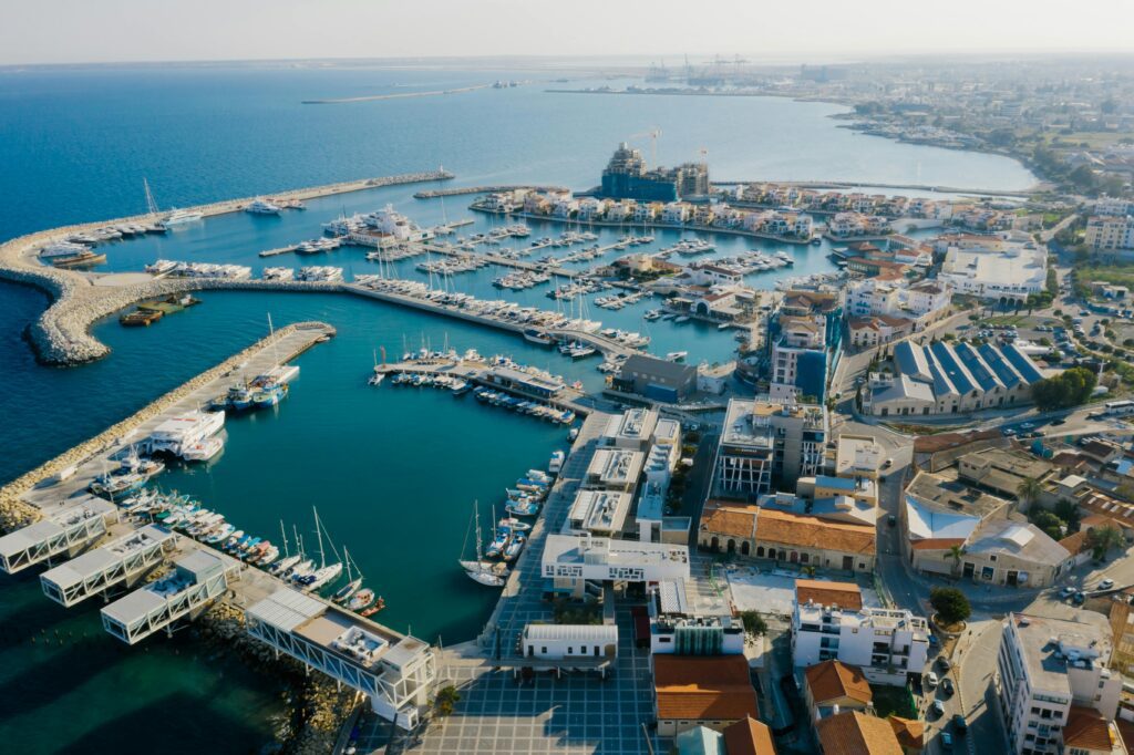 Limassol Marina in Cyprus with yachts, luxury residences, and Mediterranean sea – lifestyle benefits of the Cyprus Non-Dom status