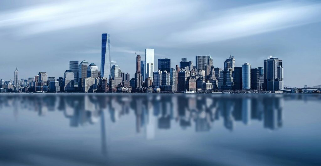 New York City skyline, home to offshore bank accounts and USD global liquidity.